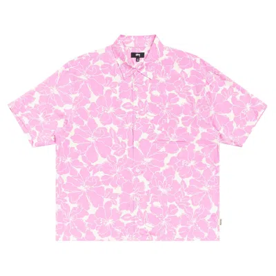 Pre-owned Stussy Floral Hawaiian Shirt 'pink' | Men's Size Xl
