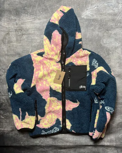 Pre-owned Stussy Floral Sherpa Jacket In Multicolor