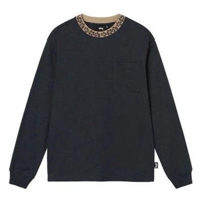 Stussy Flower Mock Neck T-shirt 'black'