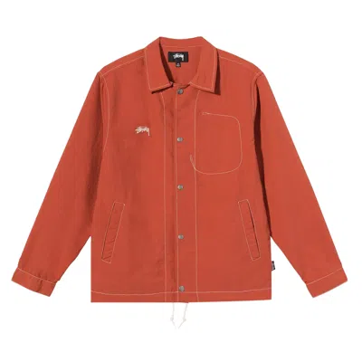 Pre-owned Stussy Folsom Coach Jacket 'burnt Red' | Men's Size S