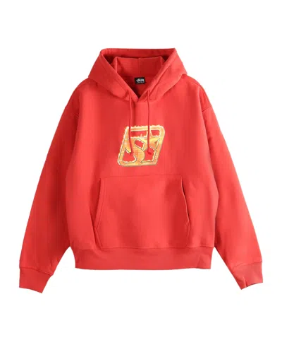 Stussy Front-graphic Hoodie In Red