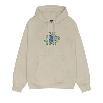 Pre-owned Stussy Galaxy Hoodie 'khaki' In Cream