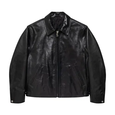 Pre-owned Stussy Garage Jacket Leather 'black' | Men's Size Xxl