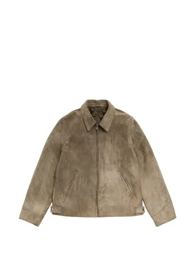 Stussy Garage Suede Jacket In Green
