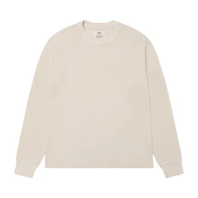 Pre-owned Stussy Garment Dyed Long-sleeve Thermal 'bone' | Cream | Men's Size L