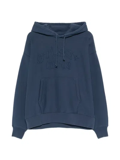 Stussy Gear Logo Hoodie In Blue