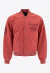 Stussy Ghost Logo Bomber Jacket In Red