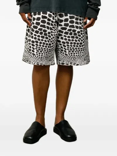 Stussy Giraffe-print Twill Shorts In White