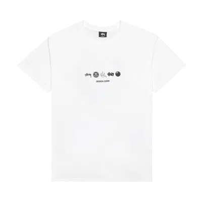 Pre-owned Stussy Global Design Corporate Tee 'white'