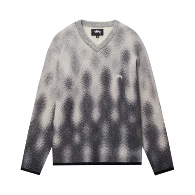 Pre-owned Stussy Gradient Dot Brushed Sweater 'grey'