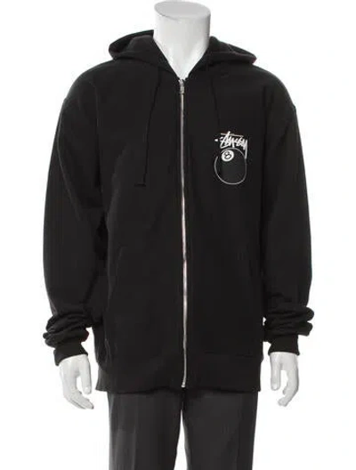 Pre-owned Stussy Graphic Print Bomber Jacket In Gray