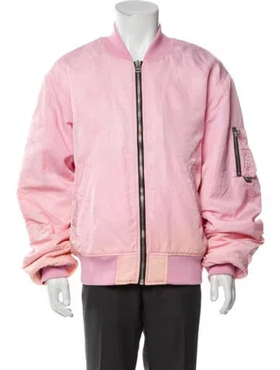 Pre-owned Stussy Graphic Print Bomber Jacket In Pink