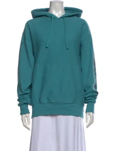 Pre-owned Stussy Graphic Print Crew Neck Hoodie In Blue