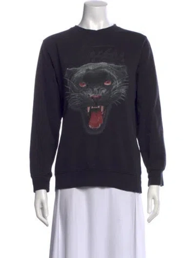 Pre-owned Stussy Graphic Print Crew Neck Sweatshirt In Blue