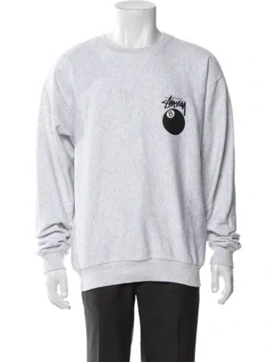 Pre-owned Stussy Graphic Print Crew Neck Sweatshirt In Gray