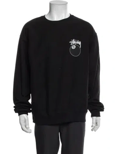 Pre-owned Stussy Graphic Print Crew Neck Sweatshirt W/ Tags In Black