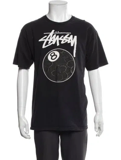 Pre-owned Stussy Graphic Print Crew Neck T-shirt In Black