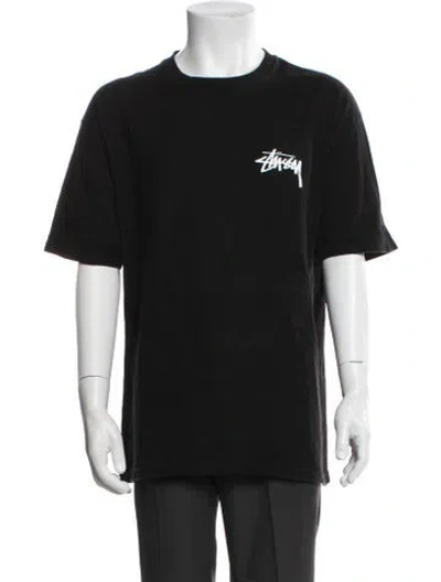 Pre-owned Stussy Graphic Print Crew Neck T-shirt In Black