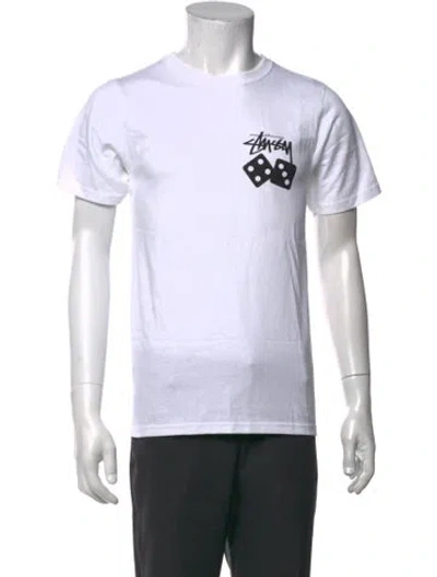Pre-owned Stussy Graphic Print Crew Neck T-shirt In Black