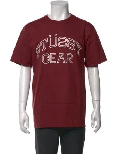 Pre-owned Stussy Graphic Print Crew Neck T-shirt In Red