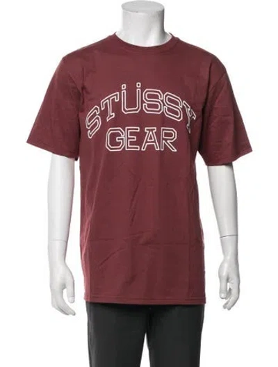 Pre-owned Stussy Graphic Print Crew Neck T-shirt In Red