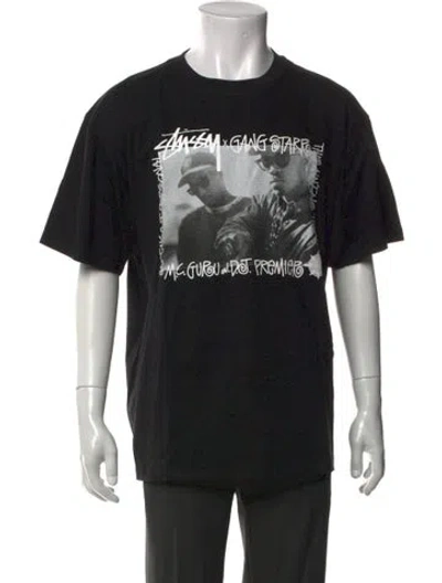 Pre-owned Stussy Graphic Print Crew Neck T-shirt W/ Tags In Black