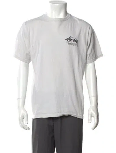 Pre-owned Stussy Graphic Print Crew Neck T-shirt W/ Tags In White