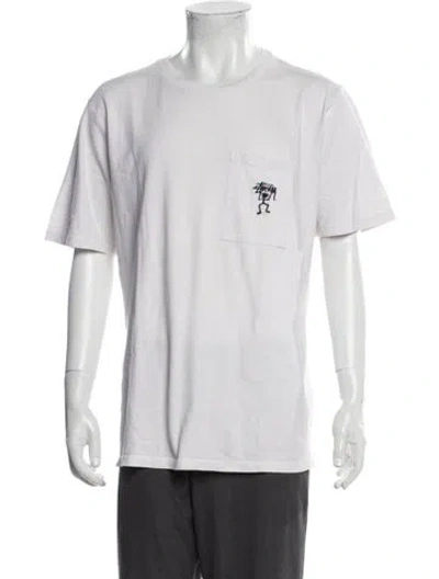 Pre-owned Stussy Graphic Print Crew Neck T-shirt In White