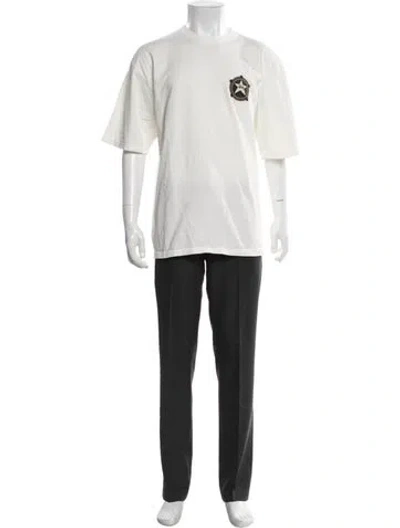 Pre-owned Stussy Graphic Print Crew Neck T-shirt In White
