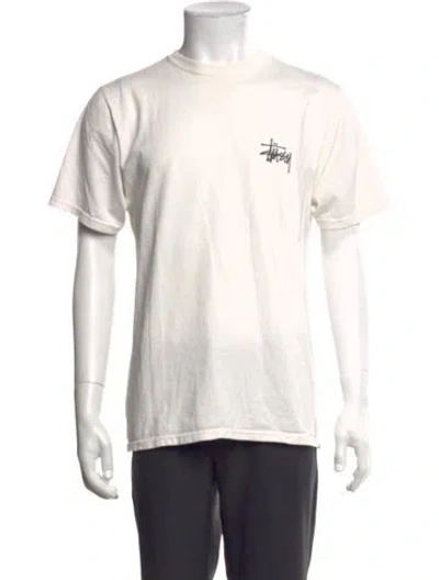 Pre-owned Stussy Graphic Print Crew Neck T-shirt In White