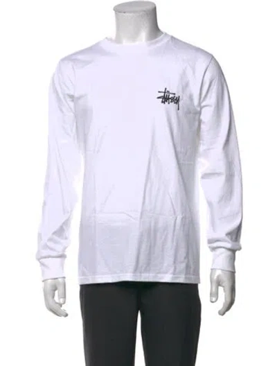 Pre-owned Stussy Graphic Print Crew Neck T-shirt In White