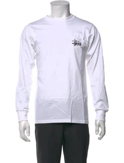Pre-owned Stussy Graphic Print Crew Neck T-shirt In White