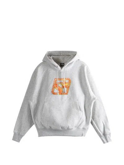 Stussy Graphic-print Hoodie In Gray