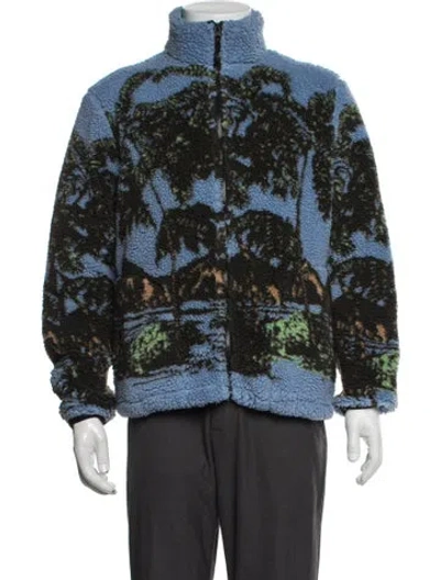 Pre-owned Stussy Graphic Print Jacket In Blue
