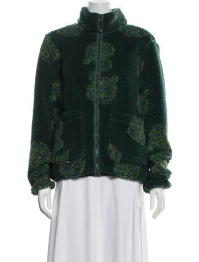 Pre-owned Stussy Graphic Print Jacket In Green