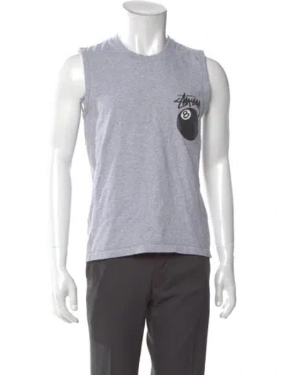 Pre-owned Stussy Graphic Print Sleeveless Shirt In Gray