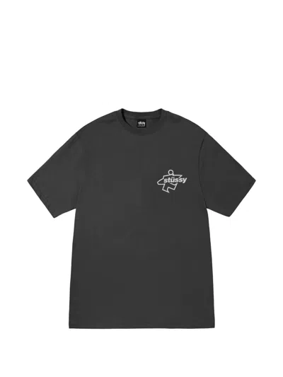 Stussy Graphic-print Cotton T-shirt In Black