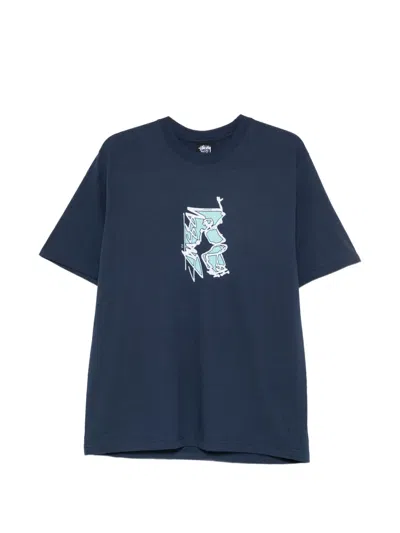 Stussy Graphic-print T-shirt In Blue