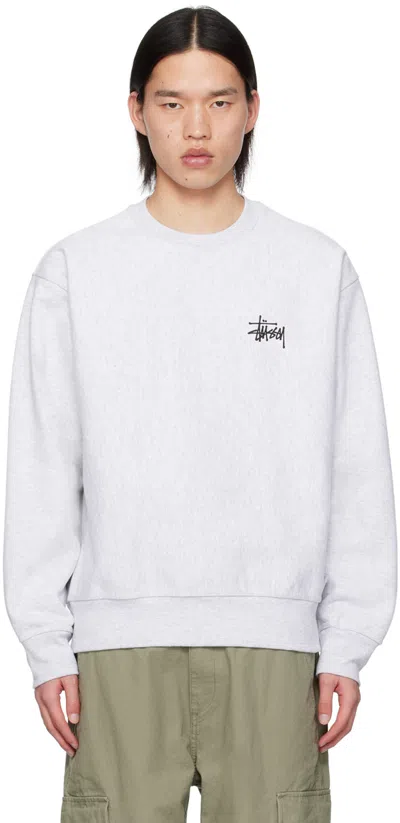 Stussy Gray Basic Sweatshirt In Grey