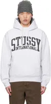 STUSSY GRAY 'INTERNATIONAL' HOODIE
