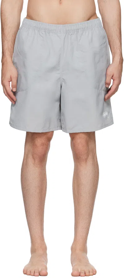 Stussy Gray Stock Swim Shorts In Conc Concrete