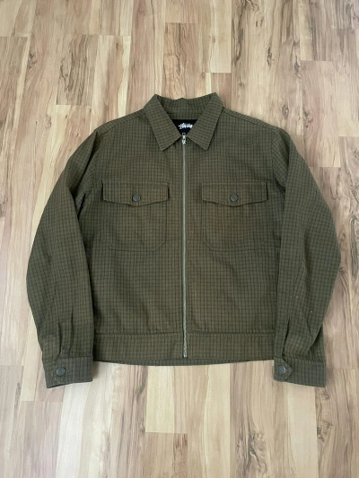 Pre-owned Stussy Green  Garage Jacket Checkered