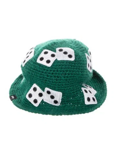 Pre-owned Stussy Green With Pattern Print Bucket Hat