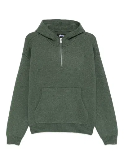 Stussy Half-zip Hoodie In Green