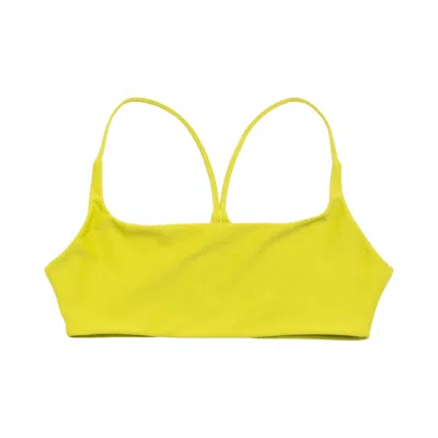 Pre-owned Stussy Halter Bikini Top 'yellow' | Women's Size M