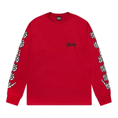 Pre-owned Stussy Hands Long-sleeve Tee 'dark Red' | Men's Size Xl