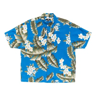 Stussy Hawaiian Floral Ss Shirt 'blue' In Yellow