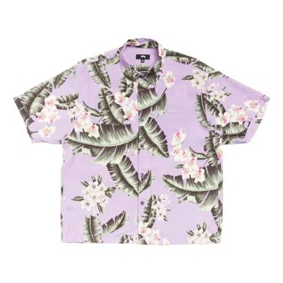 Stussy Hawaiian Floral Ss Shirt 'lavender' In Purple
