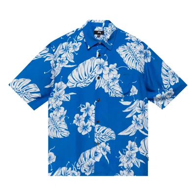 Pre-owned Stussy Hawaiian Short-sleeve Shirt 'blue' | Men's Size Xl