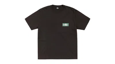 Pre-owned Stussy Heal The Bay 40 Pigment Dyed Tee Shirt In Faded Black